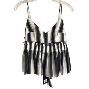 Kendall & Kylie Black and White Striped Top